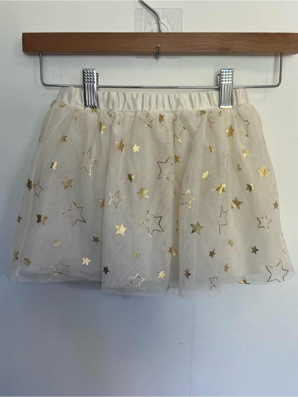 Tulle Tutu Skirt Cream Gold Star Toddler Girl Size 3T Princess Christmas Holiday